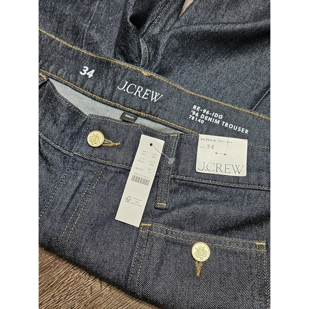J. Crew Women's High-rise Sailor Denim Trouser in 1996 Semi-stretch Size 34 NWT
